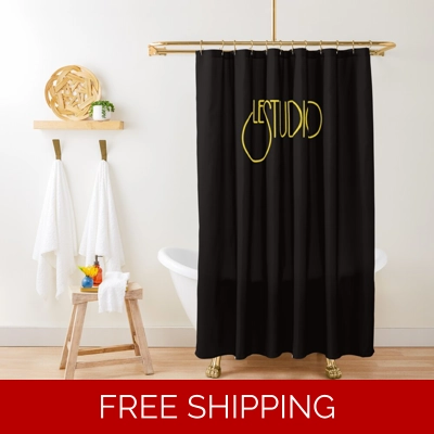 Le Studio Shower Curtain Black Gold Logo Le Studio Shower Curtain Black Gold Logo